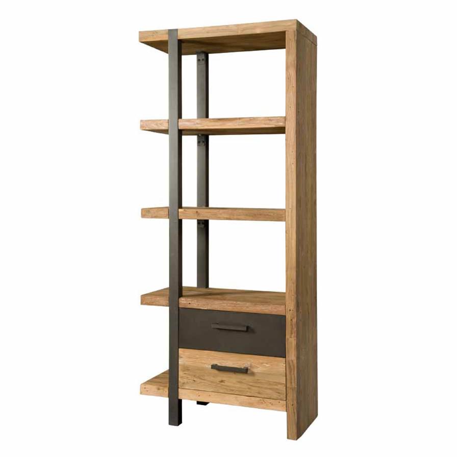Lucca Bookcase with 2 drawers | Teak wood (recycled) | Brown