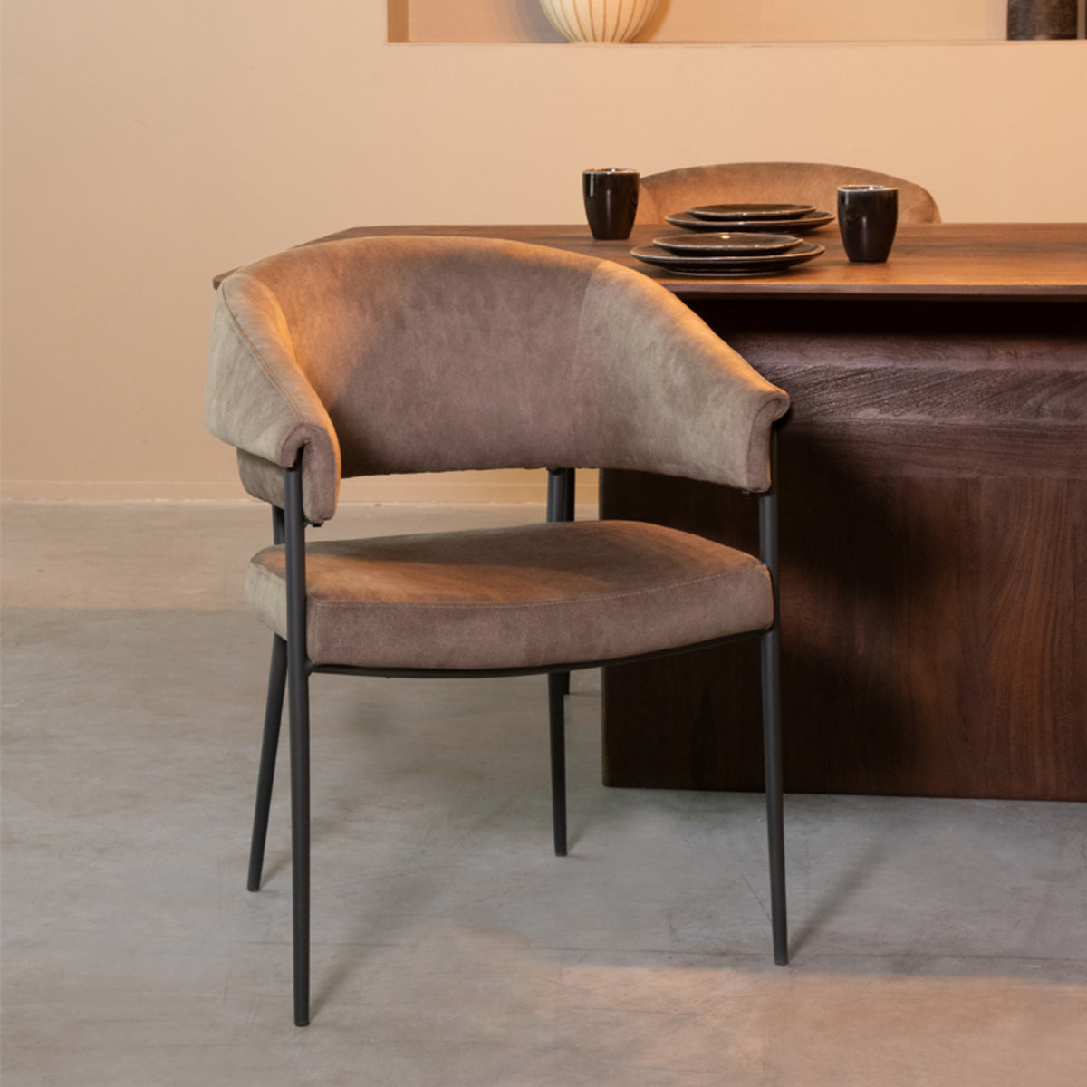 LABEL51 Dining room chair President - Taupe - Cosmo