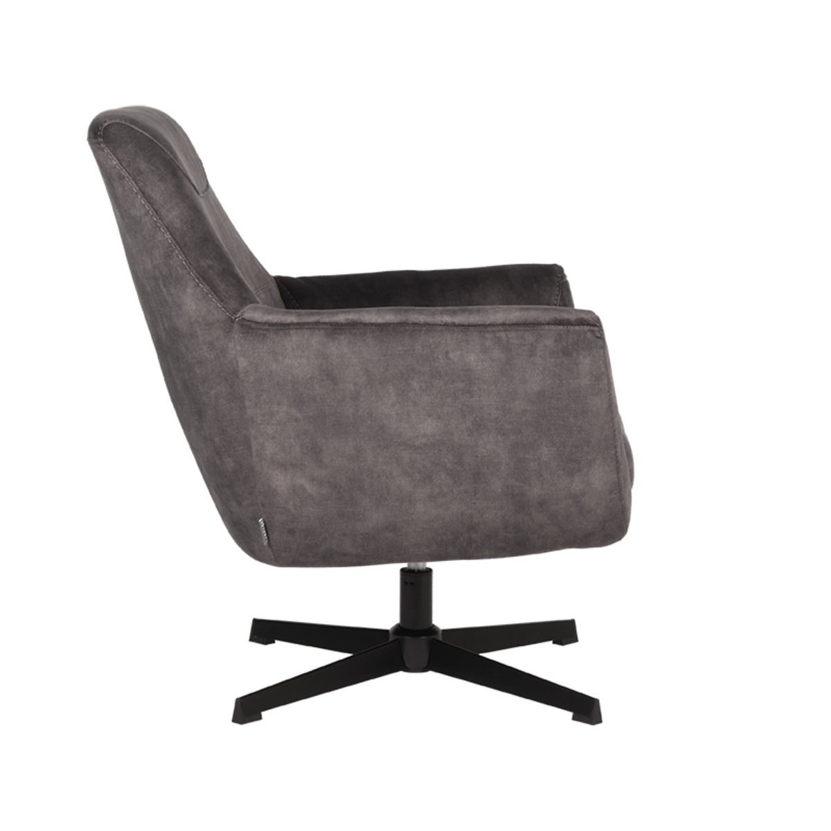 LABEL51 Fauteuil Toby - Antraciet - Velours