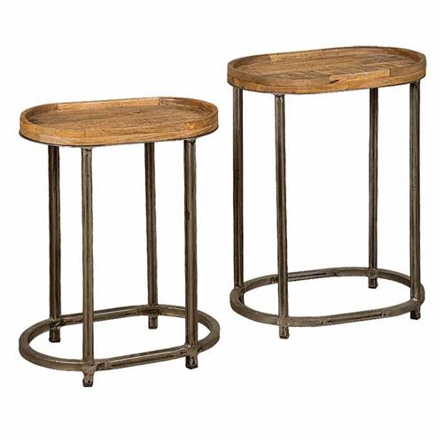 HF Collection Side tables - set of 2 | Wood | Metallic