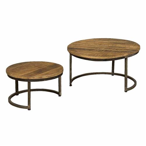 HF Collection Coffee tables - set of 2 | Wood | Metallic