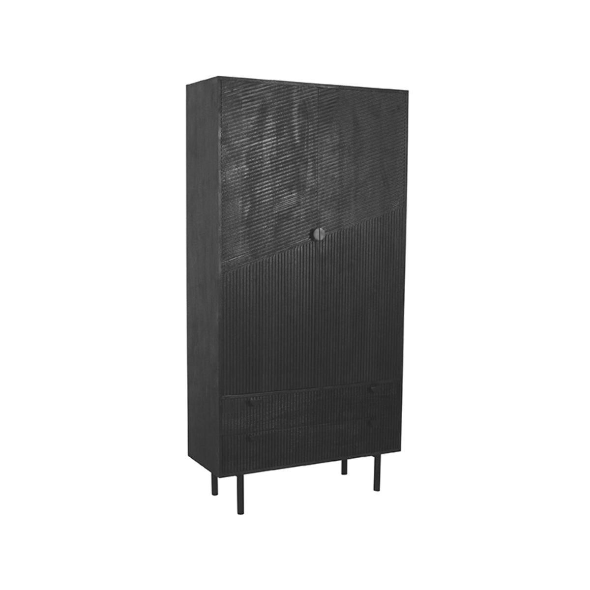 LABEL51 Storage cupboard Cotia - Black - Mango wood