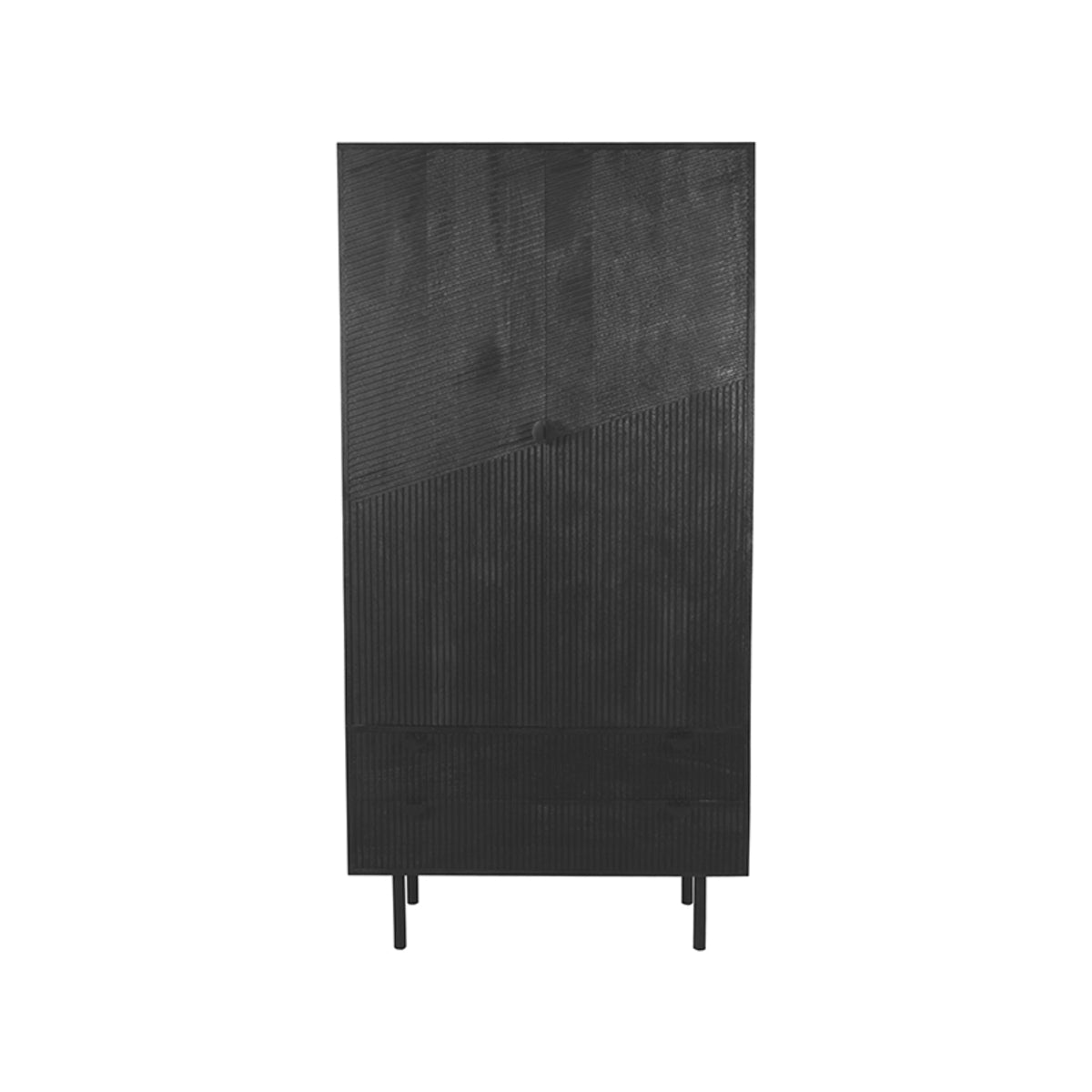 LABEL51 Storage cupboard Cotia - Black - Mango wood