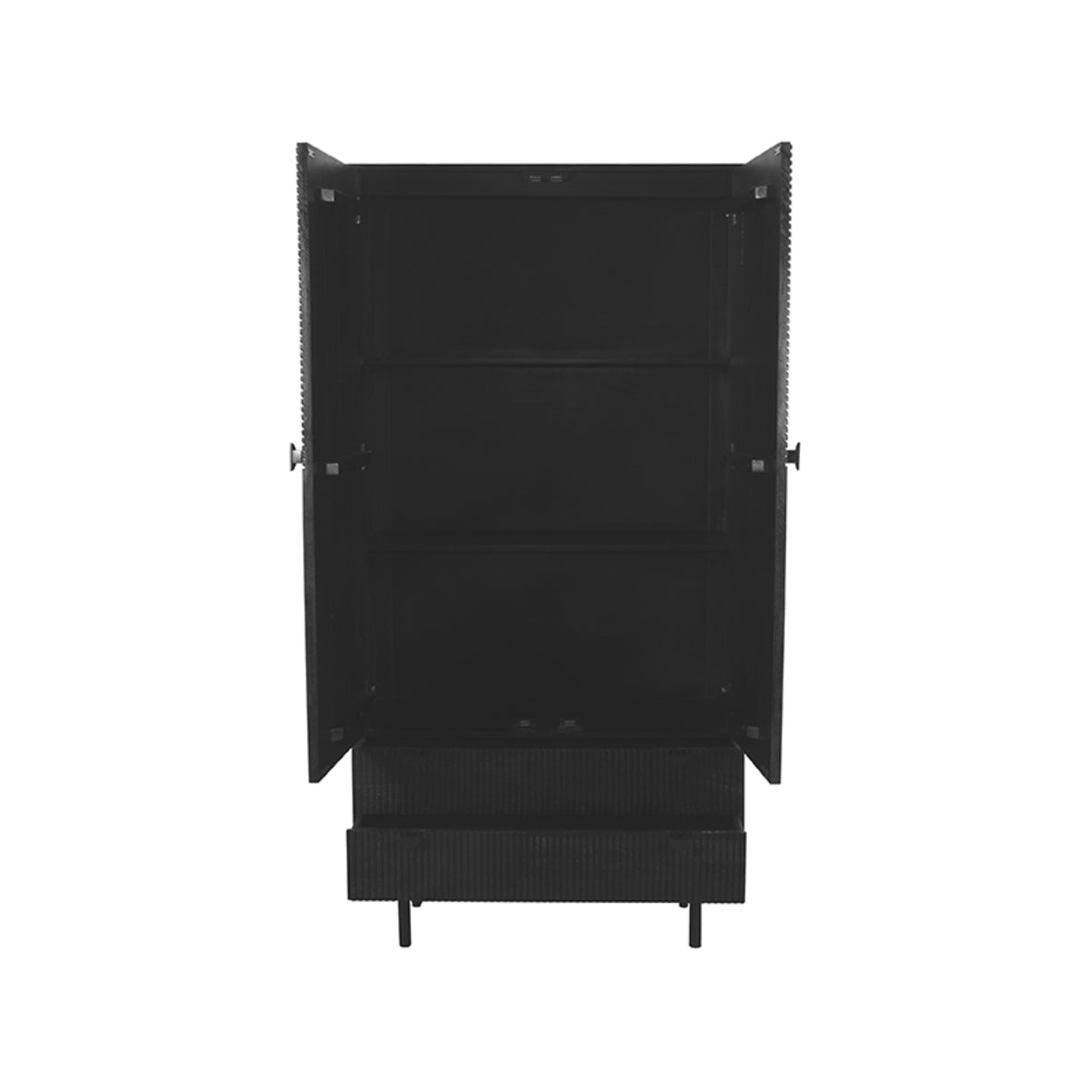 LABEL51 Storage cupboard Cotia - Black - Mango wood