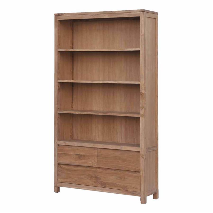 Corona Bookcase with 2 drawers | Teak wood | Brown