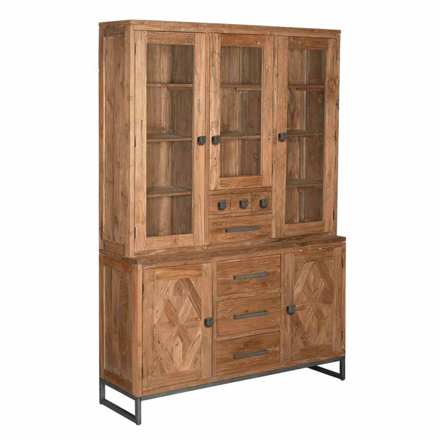 Mascio Wall cabinet with 7 drawers and 5 doors | Teak