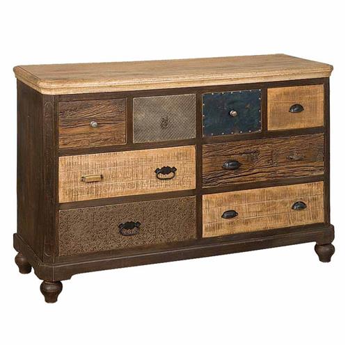 KM collection Sideboard with 8 drawers | Wood | Multicolored