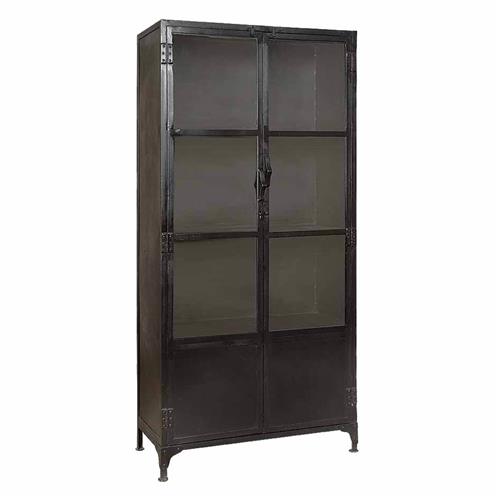 KM collection Metal display cabinet with 2 doors | Wood |