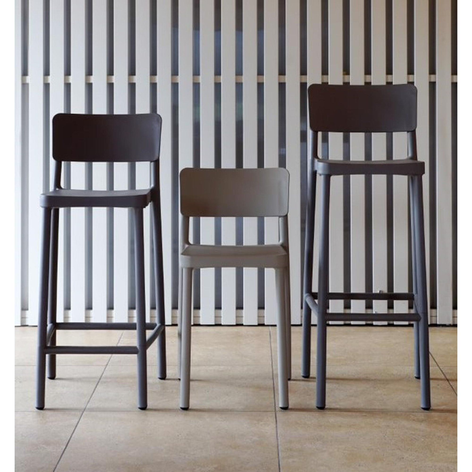 Resol lisboa high stool indoors, dark gray outdoors