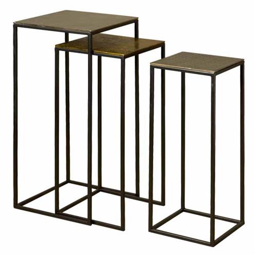 MG Collection Side tables - set of 3 | Iron | Metallic