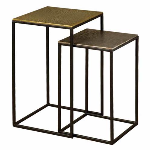 MG Collection Side tables - set of 2 | Iron | Metallic