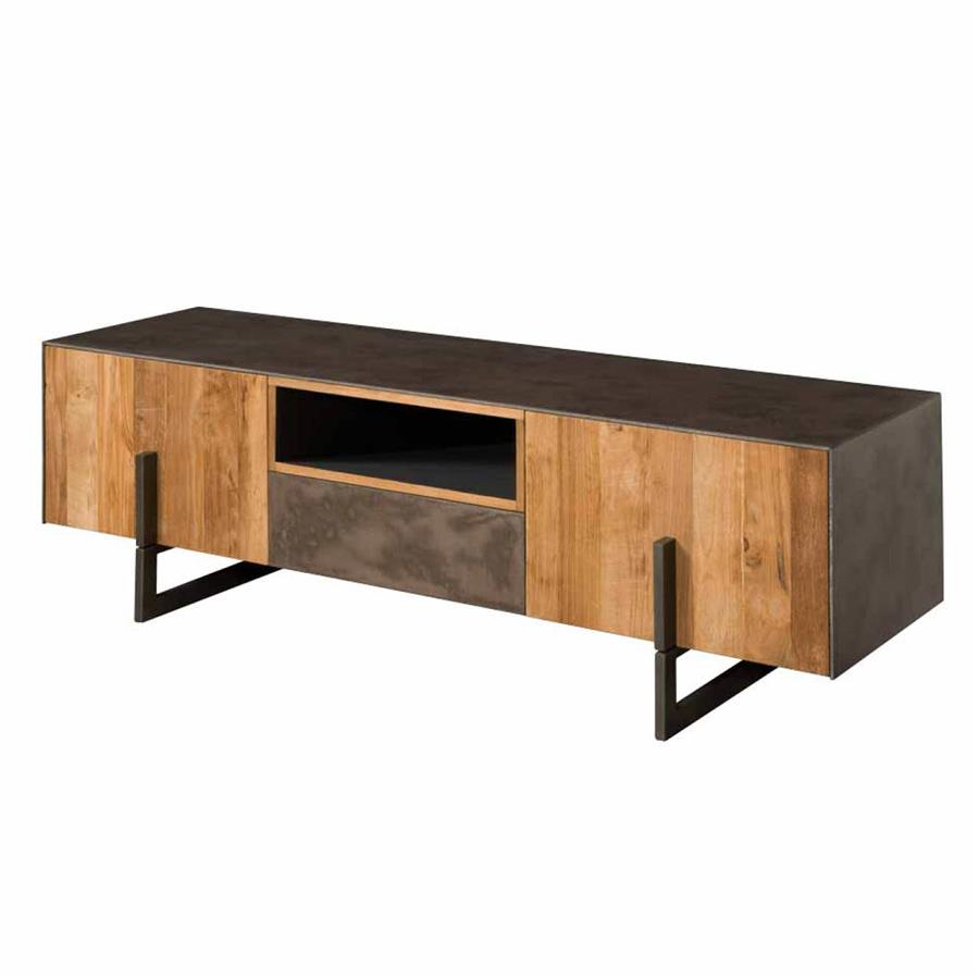 Ora TV cabinet with 1 drawer and 2 doors | Teak