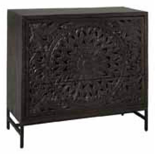 Casina Cabinet with 3 drawers | Teak wood | Black