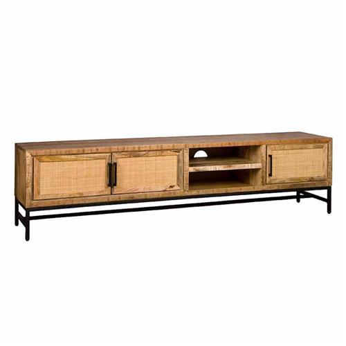 Carini TV cabinet with 3 doors | Wood | Brown | 200x40x