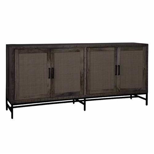 Carini Sideboard with 4 doors | Wood | Black | 200x45x