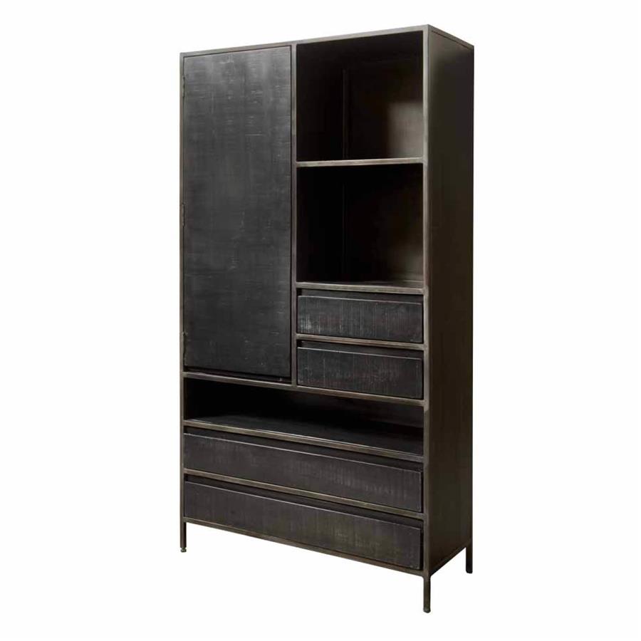 Paterno Cabinet with 4 drawers and 1 door | Mango wood | Black