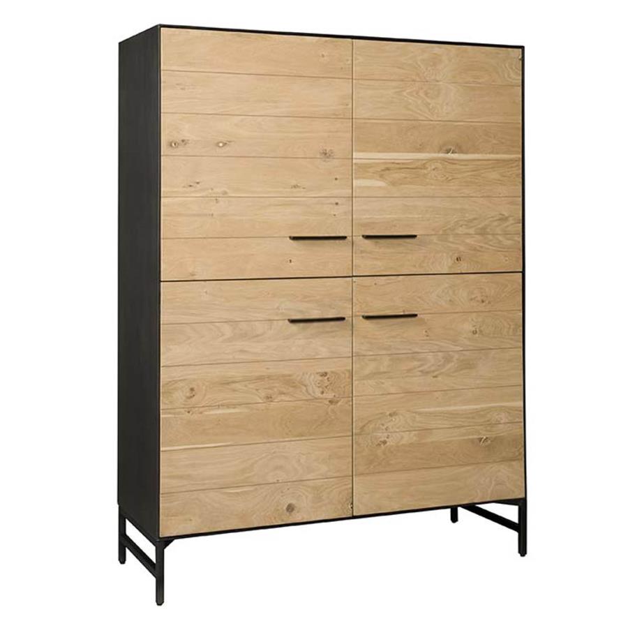Lido Cabinet with 4 doors | Veneered oak | White,