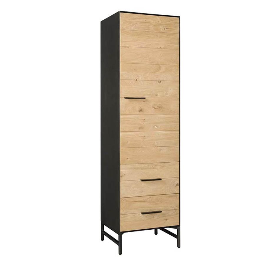 Lido Cabinet with 1 door | Veneered oak | White, brown