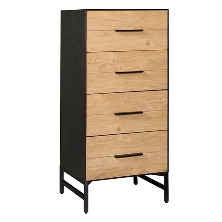 Lido Chest of drawers with 4 drawers | Veneered oak | White,