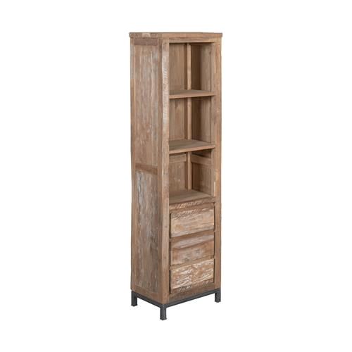 Venice Bookcase with 3 drawers | Teak wood | Brown