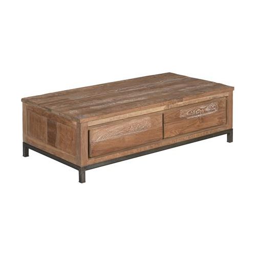 Venice Coffee table with 4 drawers | Teak wood | Brown