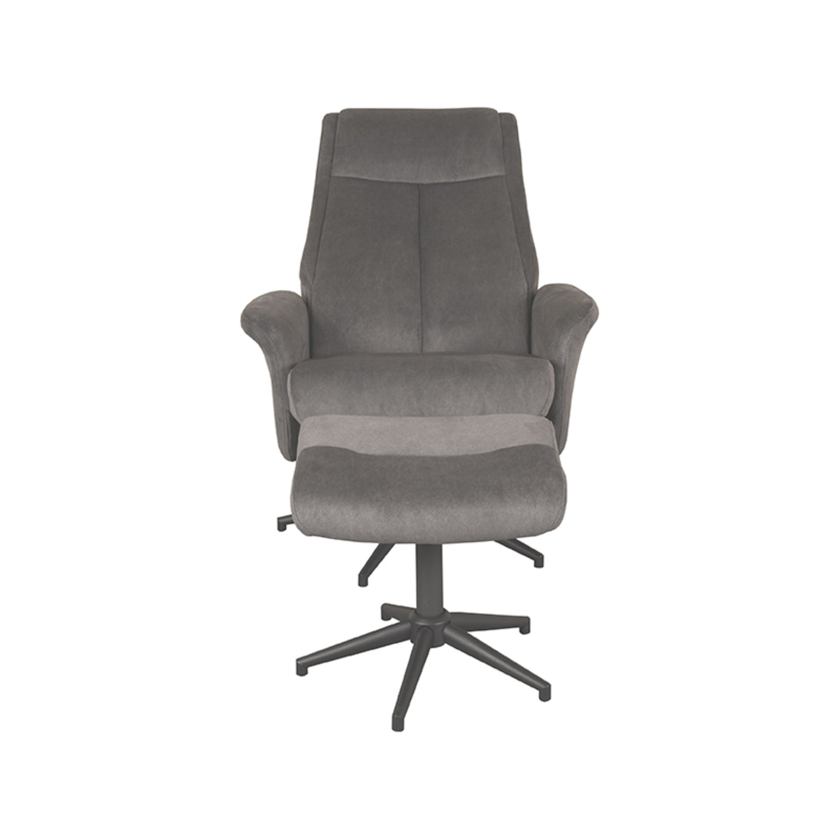 LABEL51 Fauteuil Bergen - Antraciet - Cosmo - Incl. Ottoman