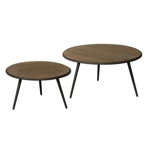 Rolo Side tables - set of 2 | Recycled Teak | Brown | 75