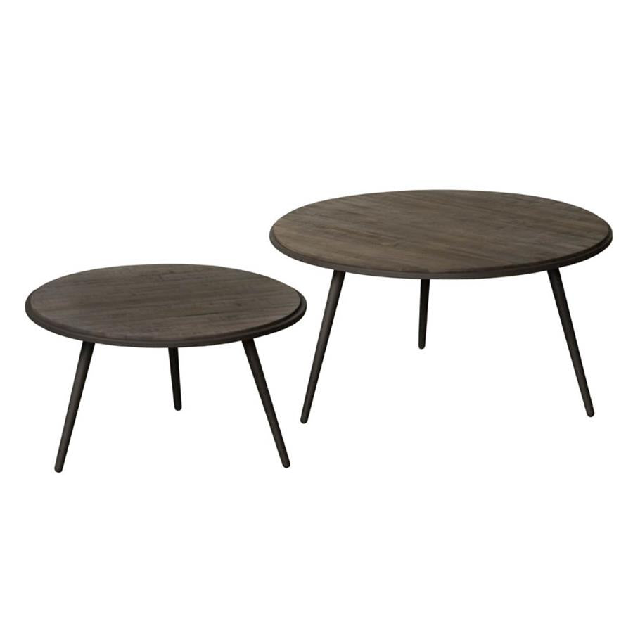 Rolo Side tables - set of 2 | Recycled Teak | Brown | 75