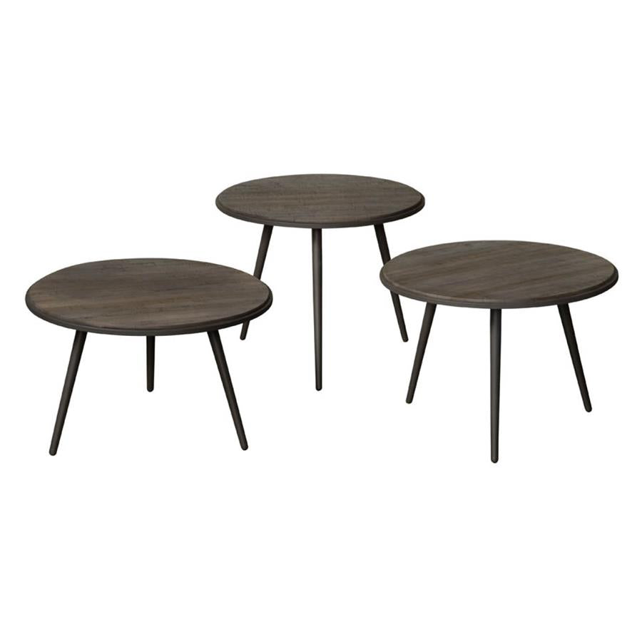 Turi Side tables - set of 3 | Recycled Teak | Brown | O