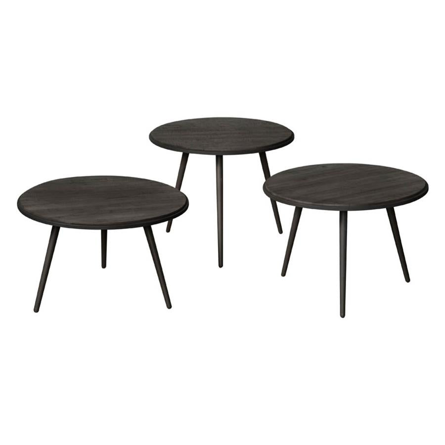 Turi Side tables - set of 3 | Recycled Teak | Black | O