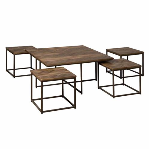 Via Coffee tables - set of 5 | Recycled Teak | Brown | 90x