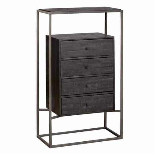 Cascia Cabinet with 4 drawers | Recycled Teak | Black