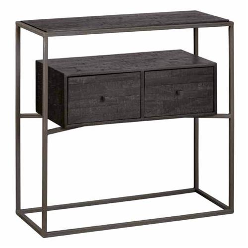 Cascia Cabinet with 2 drawers | Recycled Teak | Black