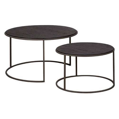 Spello Side tables - set of 2 | Wood/metal | Black