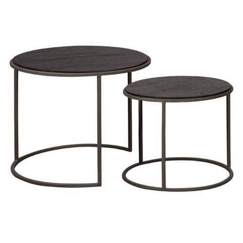 Spello Side tables - set of 2 | Wood/metal | Black