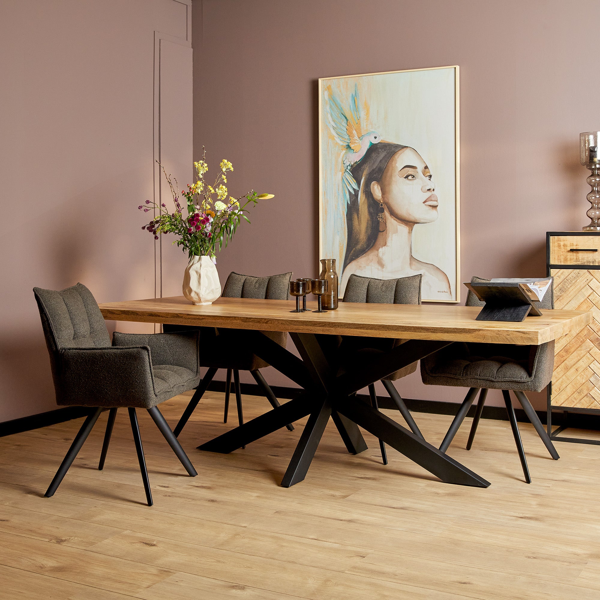Dining room table Natural | Denver | rectangle | Mango wood | X