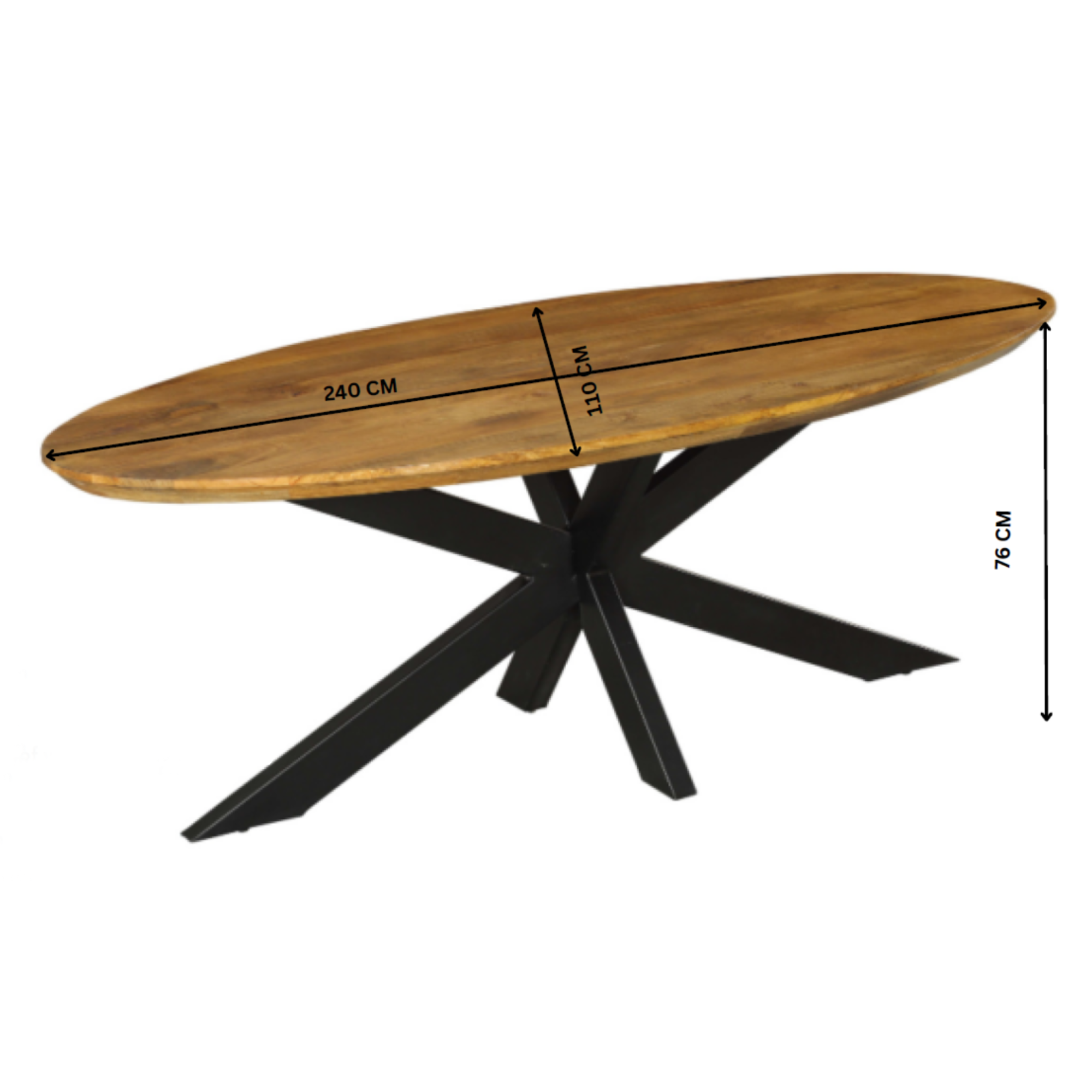 Eettafel Brandy | 240 cm | Ovaal