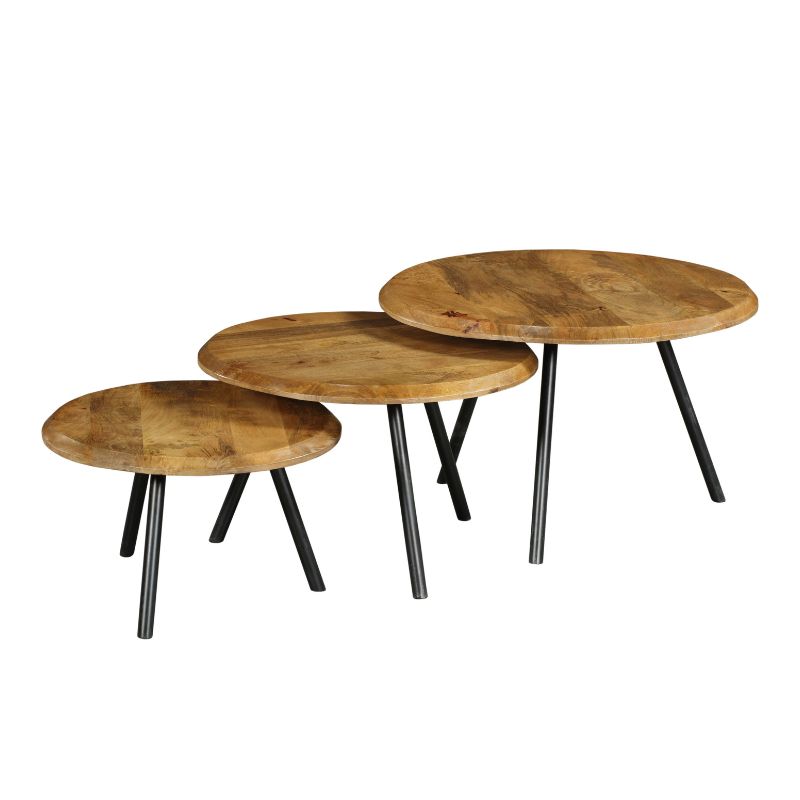 Coffee table Natural | round | Mango wood | 38(h) x Ø70 cm cm