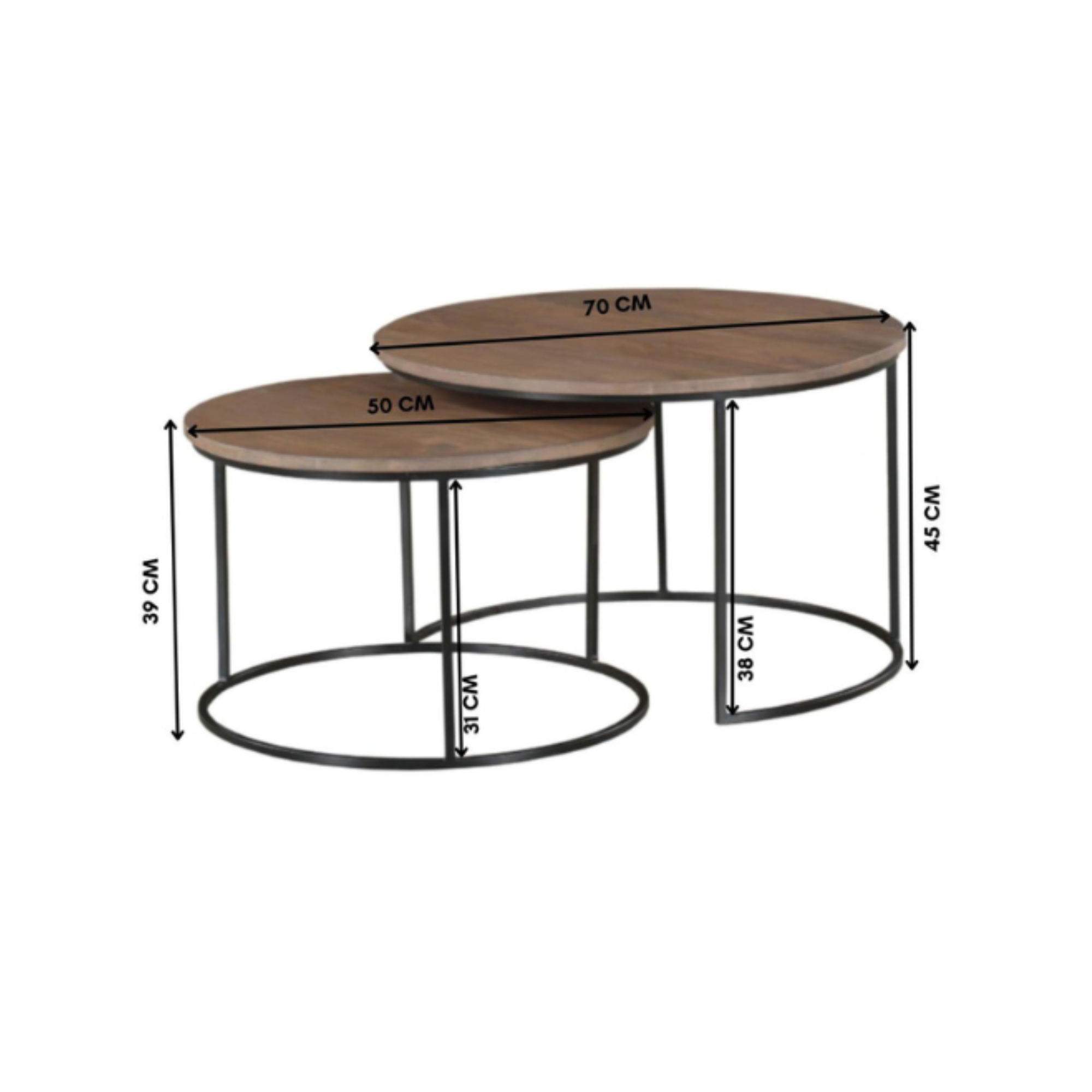 Salontafel Maya | 70 cm | set van 3