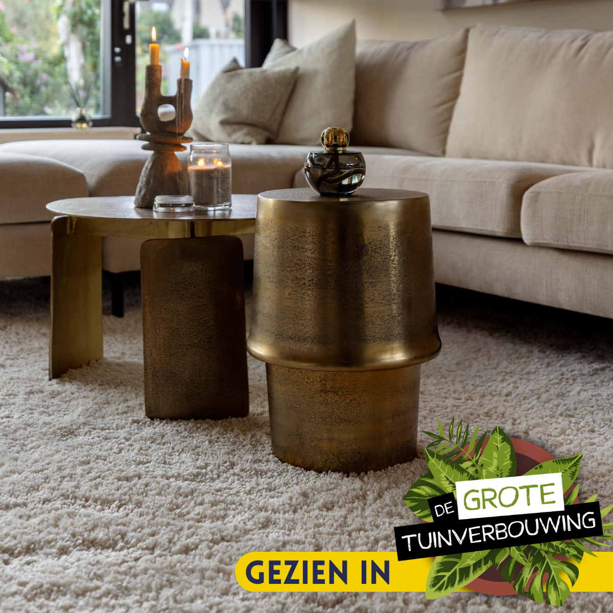 Coffee table Natural | Darwin | round | 40(h) x 60 cm