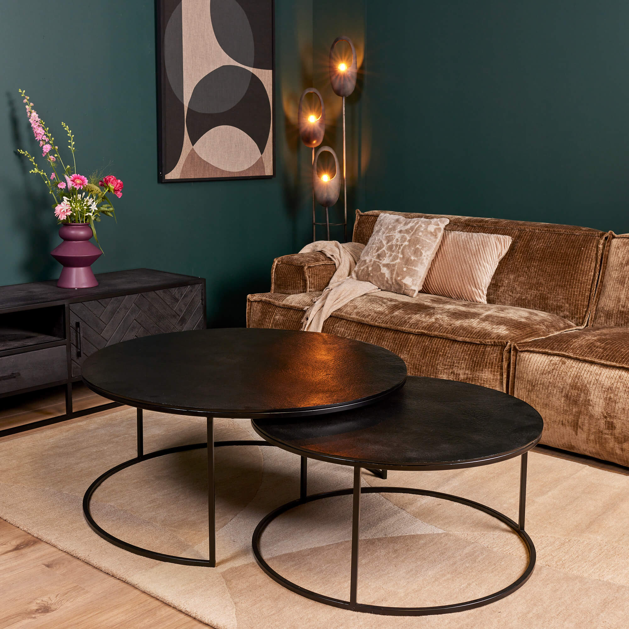 Coffee table Natural | Darryl | round | 40(h) x 90 cm