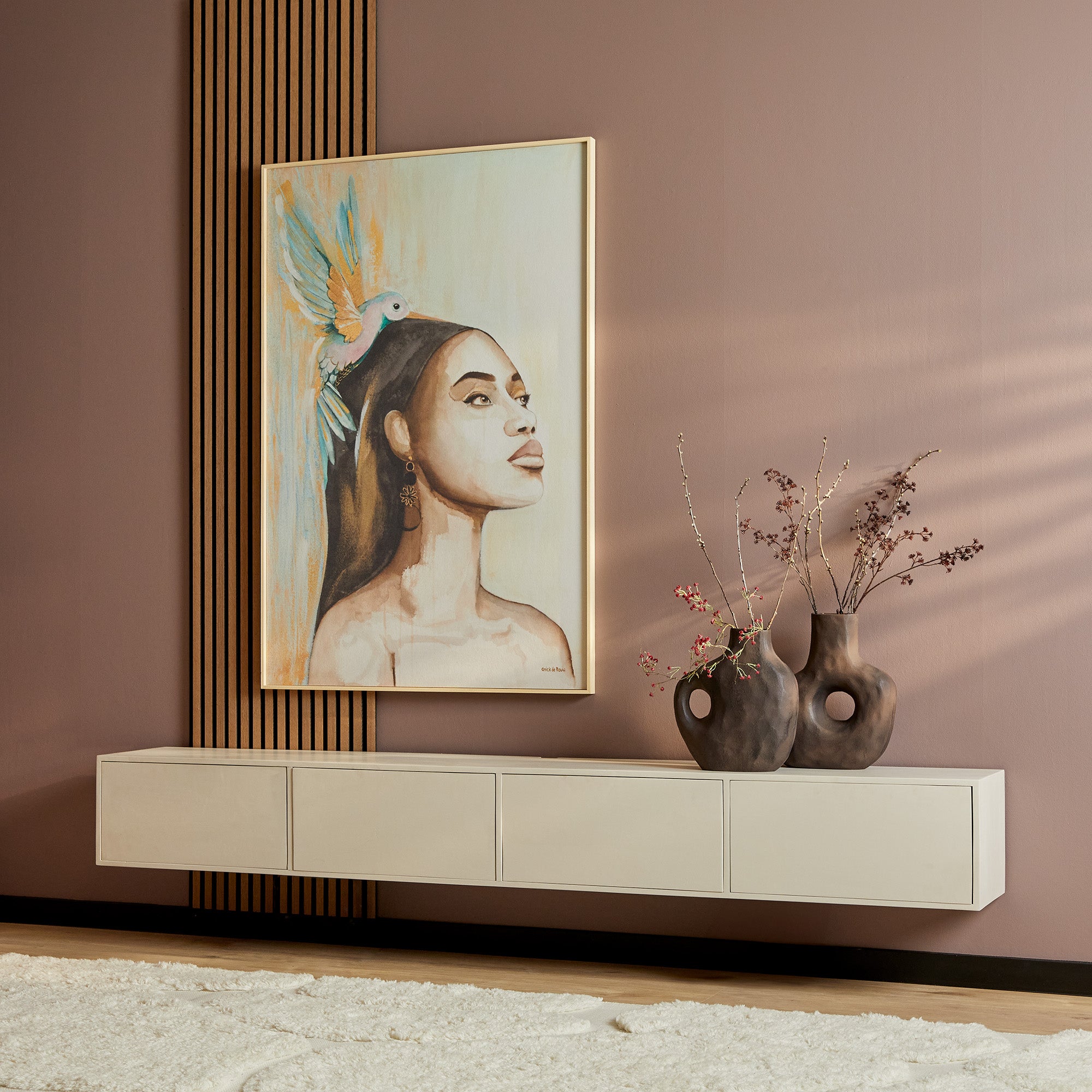 Zwevend TV-meubel Vision Sand | 240 cm