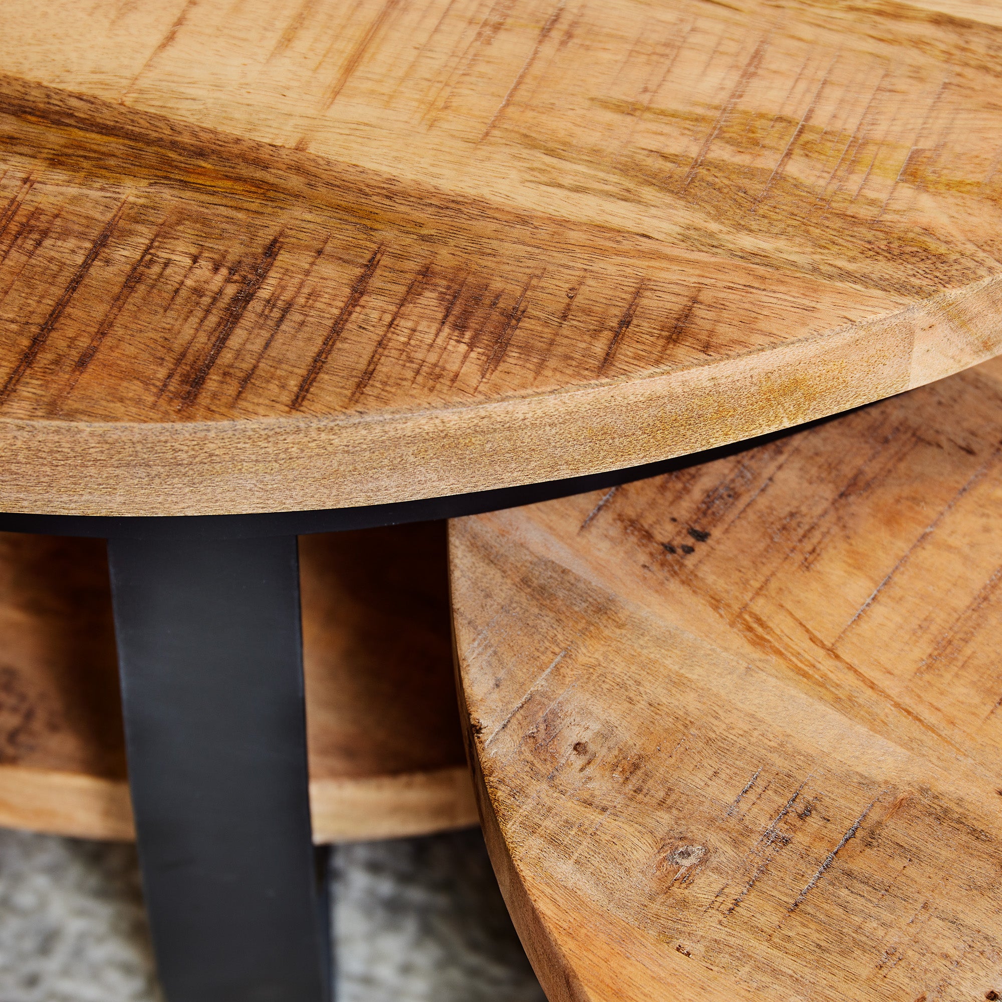 Coffee table Natural | Paras | round | Mango wood | 35(h) x Ø70