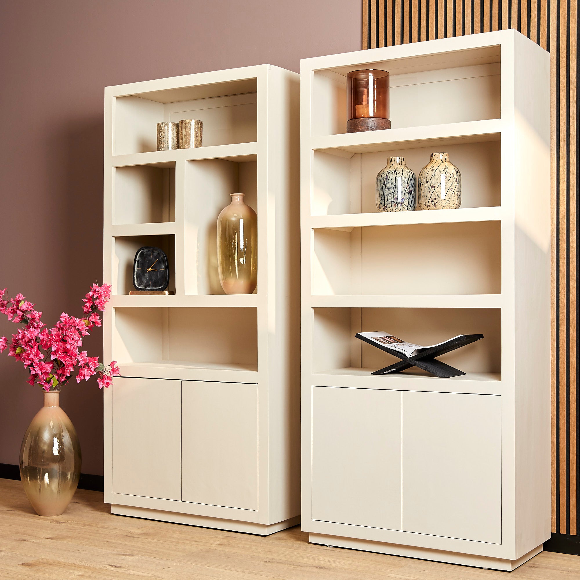 Bookcase Brussels | 5 compartments - 2 doors