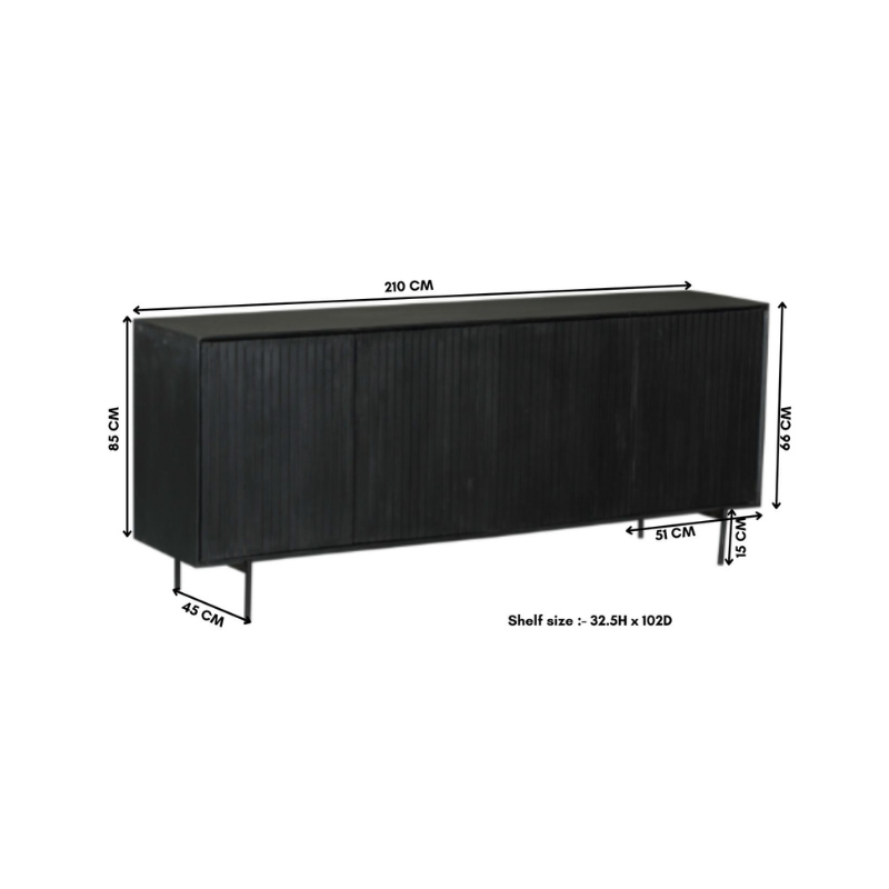 Dressoir Madison Black | 210 cm