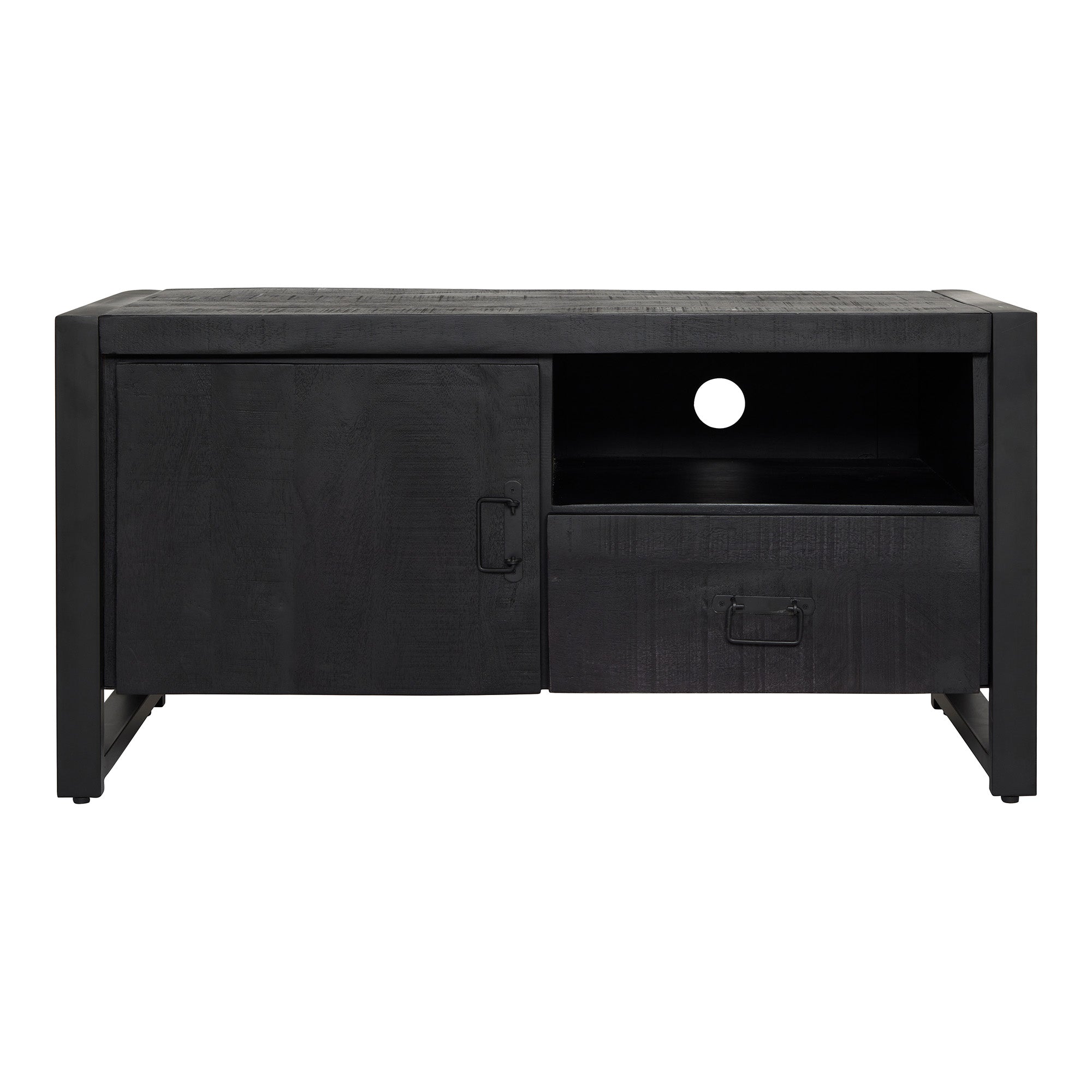 TV-meubel Boaz Black 110 cm | Een deur en open vak