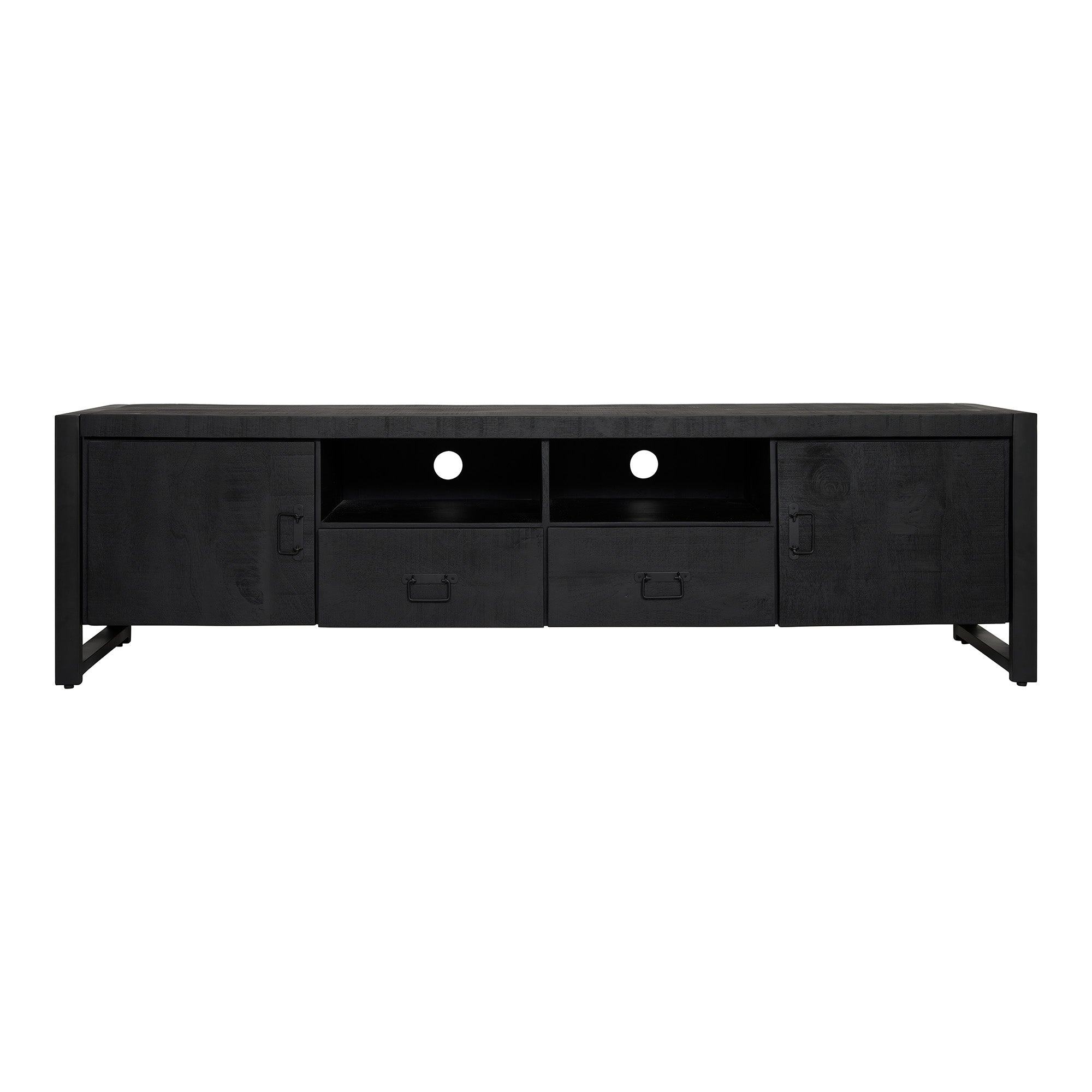 TV-meubel Boaz Black 200 cm | Twee deuren en twee lades