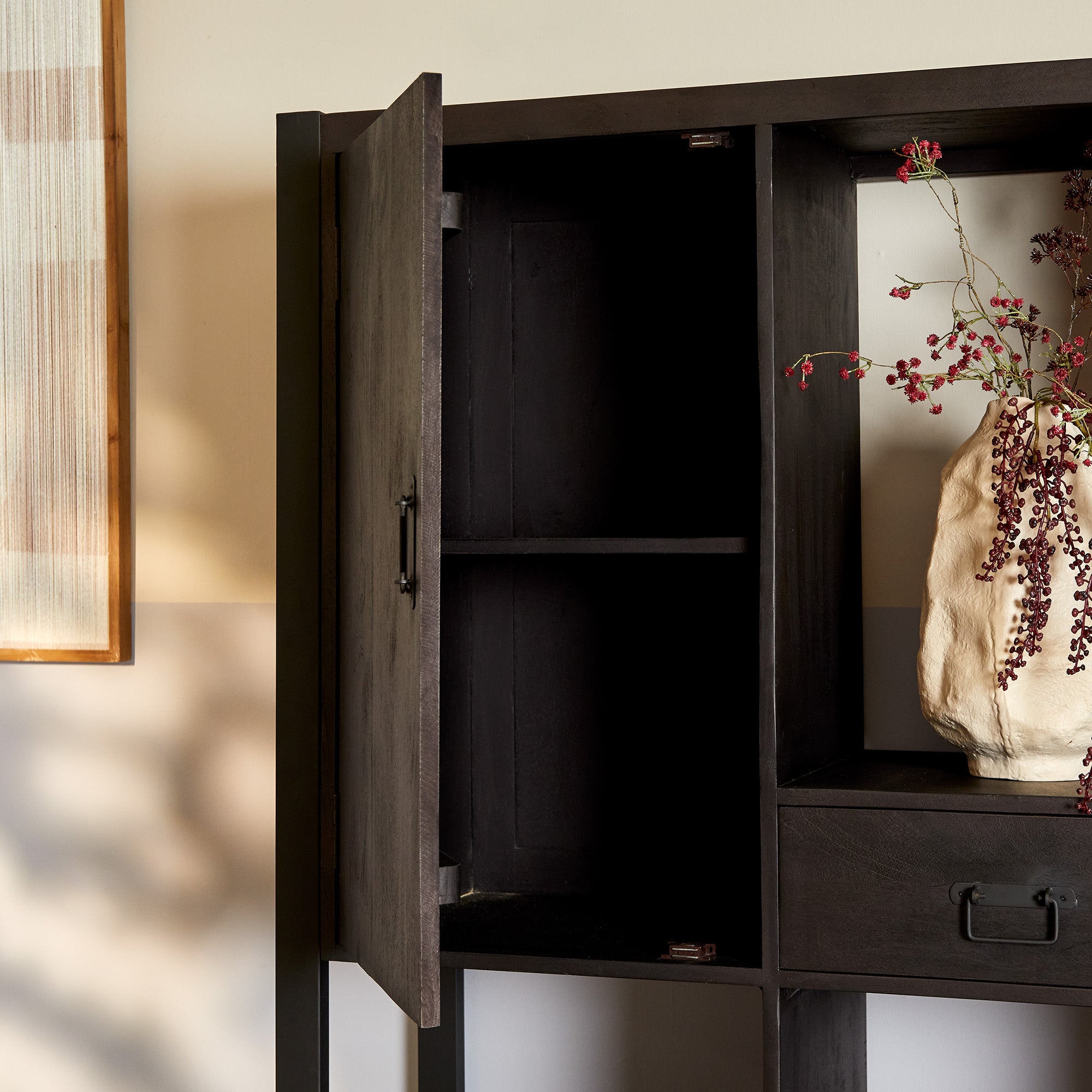compartment cabinet Natural | Boaz | Mango wood | x 150 x 180(h) cm
