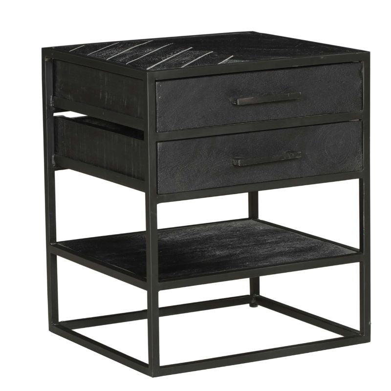Side tables black | New York | Mango wood | x 45 x 53(h) cm