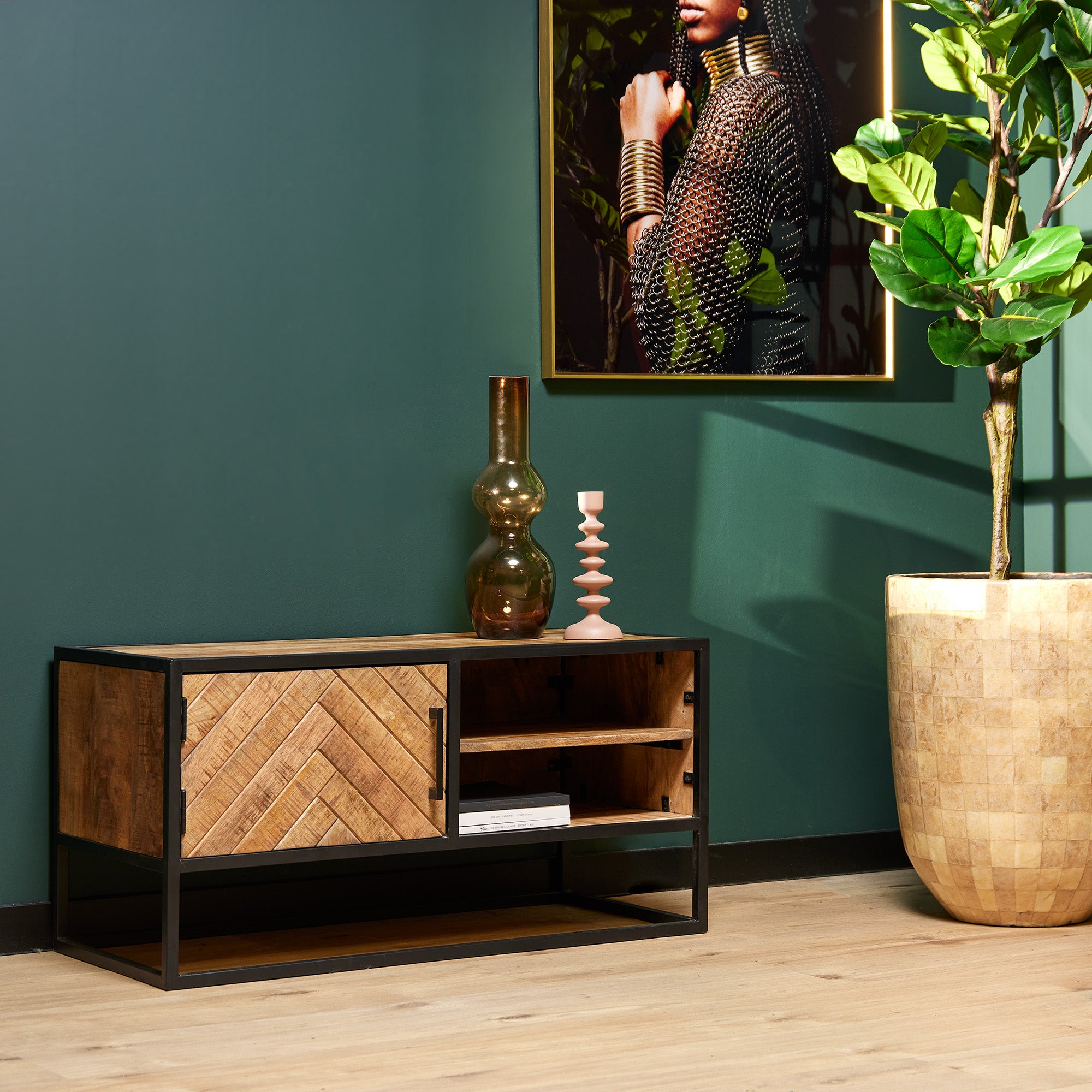 TV cabinet Natural | Arlington | Mango wood | 100x100x